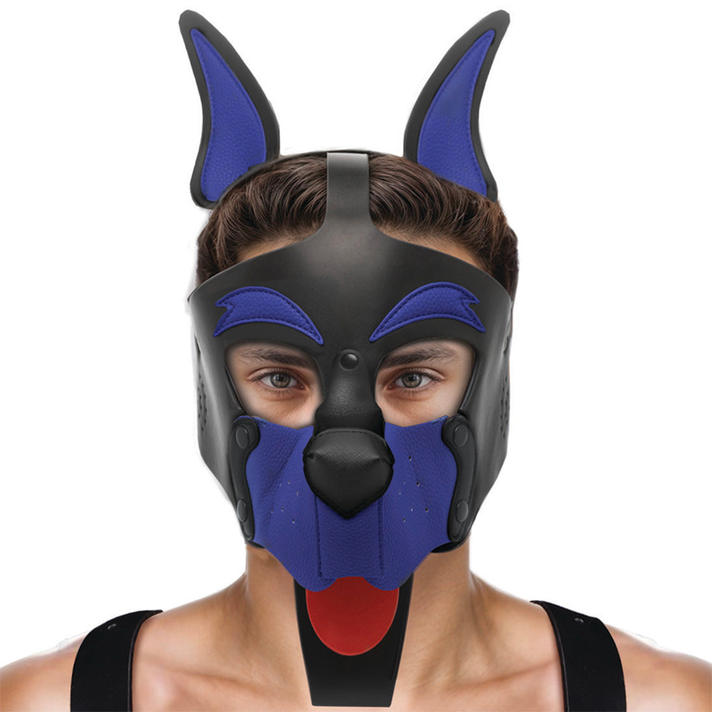 Kanine Kolection Alpha Dog Pup Hood in Blue Bondage and Fetish > Pleasure Masks and Dress Up Play - Tophatter Daily Deals